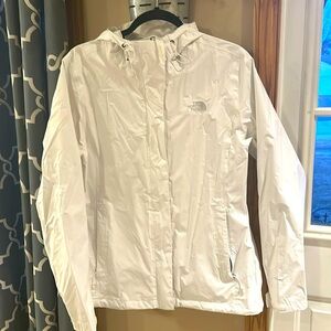 The North Face rain jacket large white